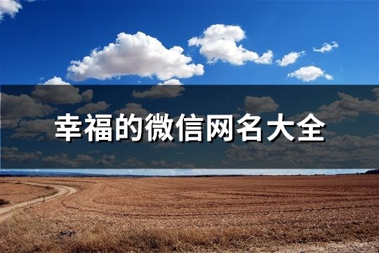 幸福的微信网名大全(113个)