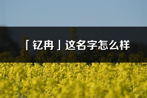 「钇冉」这名字怎么样