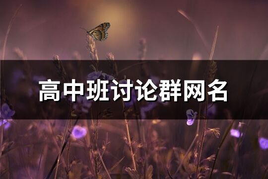 高中班讨论群网名(123个)