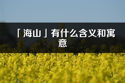 「海山」有什么含义和寓意