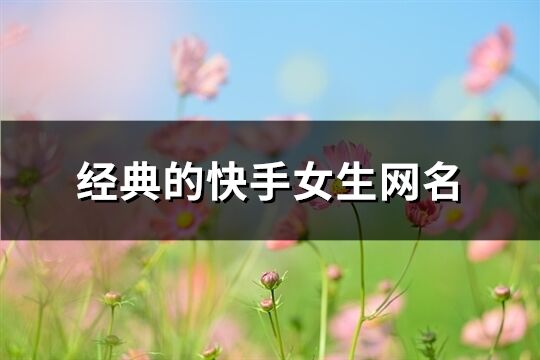 经典的快手女生网名(共465个)