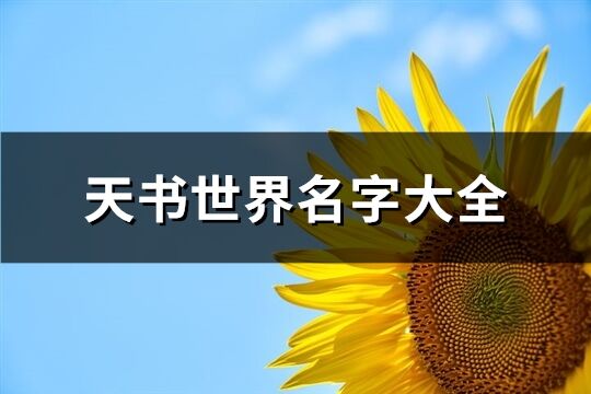 天书世界名字大全(精选324个)