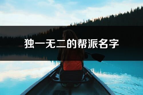 独一无二的帮派名字