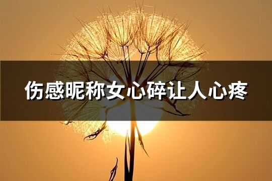 伤感昵称女心碎让人心疼(102个)