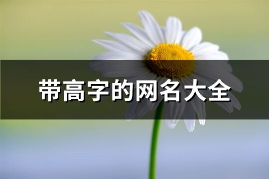 带高字的网名大全(110个)