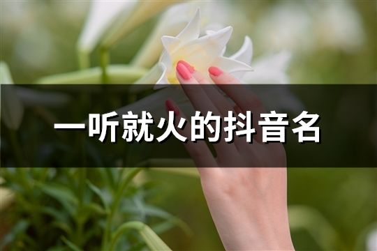 一听就火的抖音名(96个)