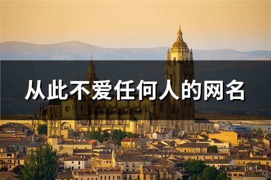 从此不爱任何人的网名(精选114个)