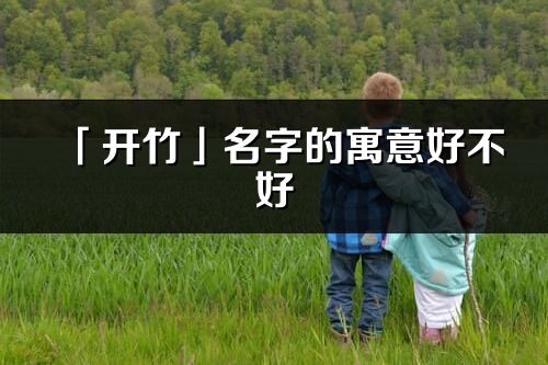 「开竹」名字的寓意好不好