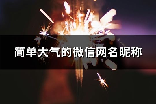 简单大气的微信网名昵称(共99个)