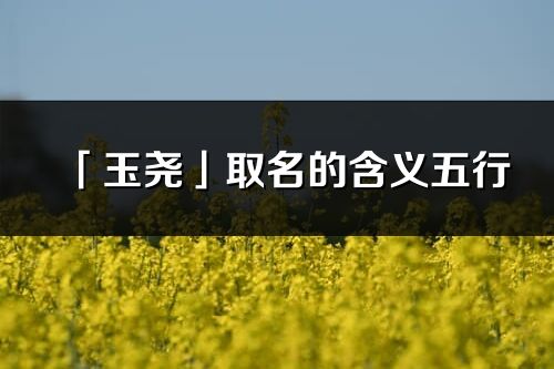 「玉尧」取名的含义五行