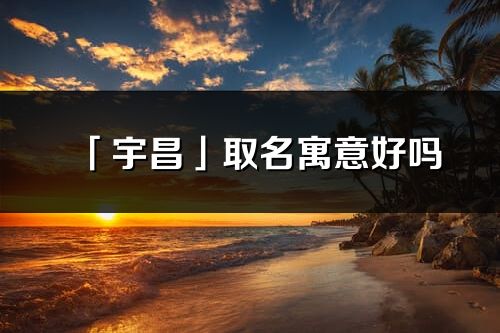 「宇昌」取名寓意好吗